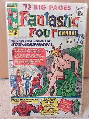 Buy Fantastic Four Annual #1 Marvel 1963 Origin Sub-mariner Early Spiderman See Disc • 65£