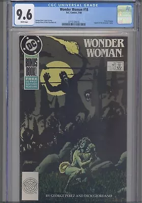 Buy Wonder Woman #18 CGC 9.6 198816 Page Legend Of Amazon Story:  George Perez Art! • 47.40£