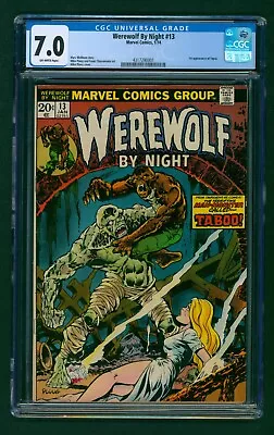 Buy Werewolf By Night #13 (1974) CGC 7.0 OW Pages! 1st Appearance Of Topaz! Ploog! • 110.03£