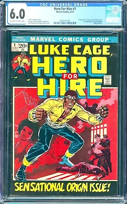 Buy Hero For Hire #1 (1972) CGC 6.0 -- O/w To White Pages; 1st & Origin Of Luke Cage • 309.34£