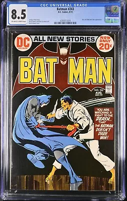 Buy 1972 Batman 243 CGC 8.5 Ra's AL Ghul Appearance.  Battle Cover RARE • 291.73£