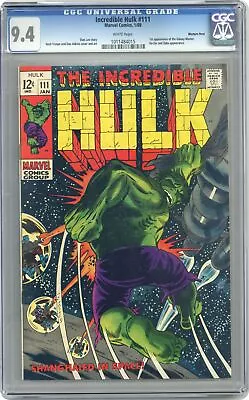 Buy Incredible Hulk #111 CGC 9.4 Western Penn 1969 1011484015 • 343.91£