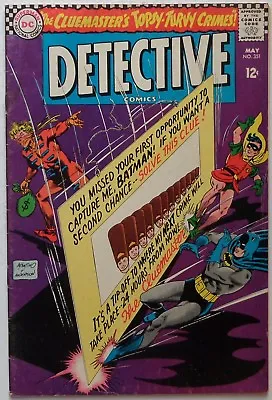Buy Detective Comics #351 (May 1966, DC), VG, Batman & Robin Vs. Cluemaster • 16.56£