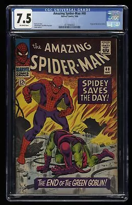 Buy Amazing Spider-Man #40 CGC VF- 7.5 Off White Classic Romita Green Goblin Cover! • 416.85£