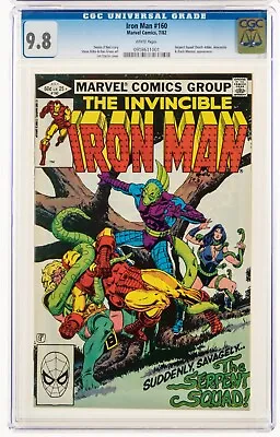 Buy Iron Man #160 1982 CGC 9.8 Serpent Squad Black Mamba Anaconda Avengers • 117.42£