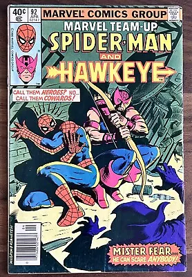 Buy 1980 Marvel Team-Up #92 Spider Man And Hawkeye • 7.90£