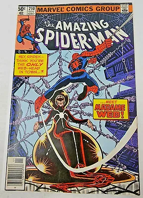 Buy Amazing Spider-man #210 Madame Web First Appearance *1980* Newsstand 8.0* • 133.61£
