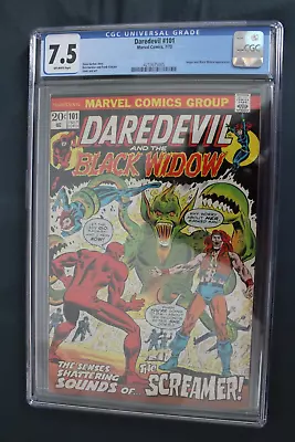 Buy 1973 Daredevil #101 Black Widow First Full Appearance Angar The Screamer Cgc 7.5 • 63.19£