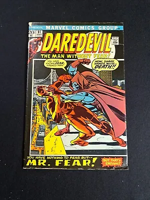 Buy Daredevil 91 Marvel Comics 1972 Mr. Fear Lower Grade Copy • 5.55£
