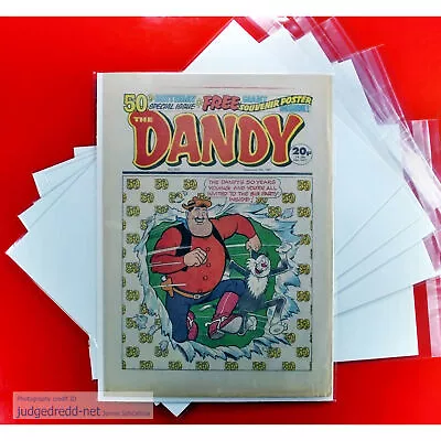 Buy Dandy Comic Bags ONLY Size7 Fits A4 And British Comics Acid-Free X 25 . • 13.99£