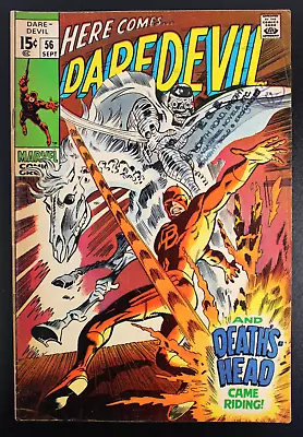 Buy DAREDEVIL #56 Marvel 1969 Roy Thomas + Gene Colan 1st App Death's Head - VG • 13£