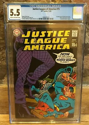 Buy  Justice League Of America #75 1969 1st Black Carnary CGC 5.5 2090331021 • 225£