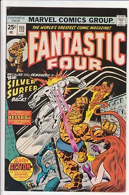 Buy Fantastic Four #155, Marvel Comics 1975 FN/VF 7.0 Silver Surfer/Dr Doom • 16.09£
