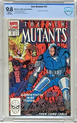 Buy New Mutants   #91  CBCS   9.8   NMMT   White Pgs  7/90  Sabretooth Cover & App. • 126.14£