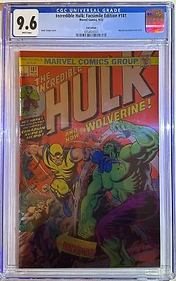 Buy Incredible Hulk: Facsimile Edition #181 - 2023 - Foil - Wolverine - CGC 9.6 • 40£