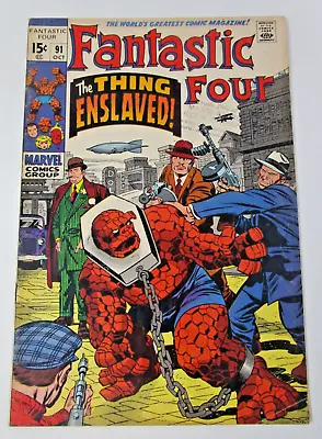 Buy Fantastic Four #91 1969 [FN/VF] Silver Age Thing Enslaved Skrulls 1st Torgo • 21.09£