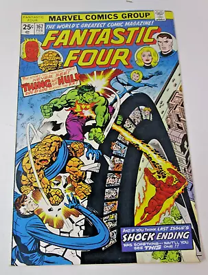 Buy Fantastic Four #167 1976 [FN] MVS Marvel Classic Battle FF Vs Hulk Bronze Age • 9.48£