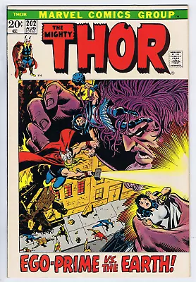 Buy Thor #202 Marvel 1972 '' Ego-Prime VS. The Earth ! '' • 31.97£