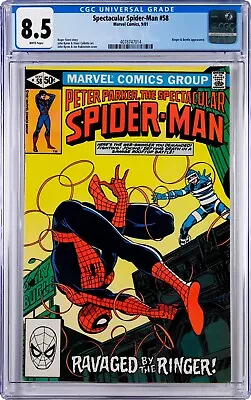 Buy Spectacular Spider-Man #58 CGC 8.5 (Sep 1981, Marvel) Byrne, Ringer & Beetle App • 34.70£