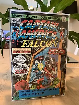 Buy Comic Captain America #186 June 1975 - ORIGIN OF FALCON - Comic Book  🔥🔥 • 13£