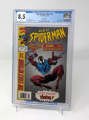 Buy NEWSSTAND Web Of Spider-Man #118 CGC 8.5 Marvel Comics 1994 • 59.96£