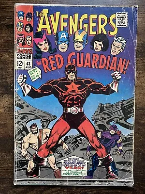 Buy Marvel Comics The Avengers #43 1967 Cents 1st Appearance Of The Red Guardian GD • 24.99£