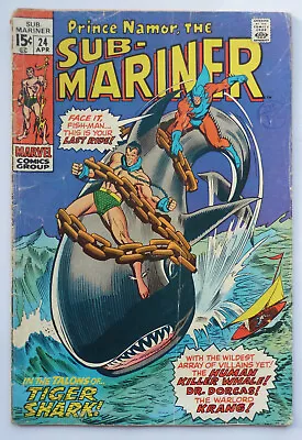 Buy The Sub-Mariner #24 - Marvel Comics April 1970 GD/VG 3.0 • 9.99£