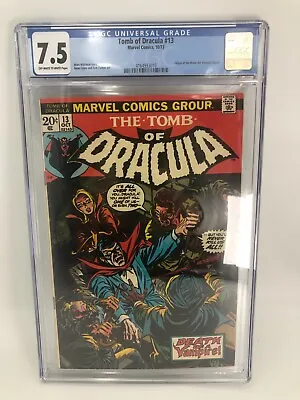 Buy The Tomb Of Dracula Issue #13 CGC Graded 7.5 Marvel Comic Book 1973 • 177.73£