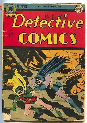 Buy Detective Comics 103 DC 1945 GD VG Batman Robin Boy Commandos Airwave • 522.78£