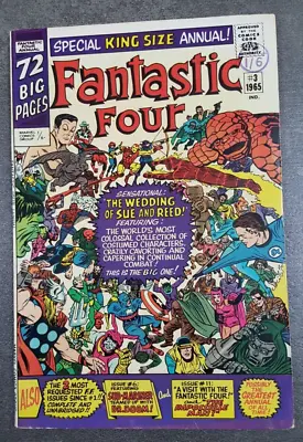 Buy Fantastic Four Annual #3 (Marvel 1965) Wedding Of Reed & Sue VFN 8.0 • 225£