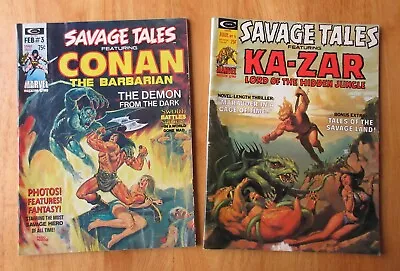 Buy Lot Of *2* ‘70s Marvel Magazines! SAVAGE TALES/CONAN: #3 (VG/FN), 11 (FN+) • 11.03£