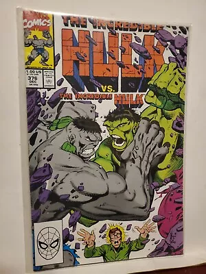 Buy Marvel Comics The Incredible Hulk #376 Battle Green Vs Gray 1990 Keown Flawed • 32.16£