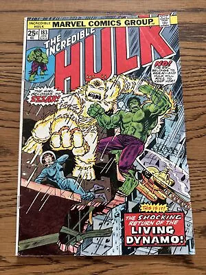 Buy Incredible Hulk #183 (Marvel 1975) The Return Of Zzzax! Bronze Age VG • 2.99£