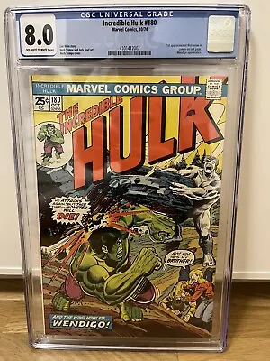 Buy Incredible Hulk 180 - CGC 8.0 OW/W, Marvel Bronze Age 1st Wolverine • 999.90£