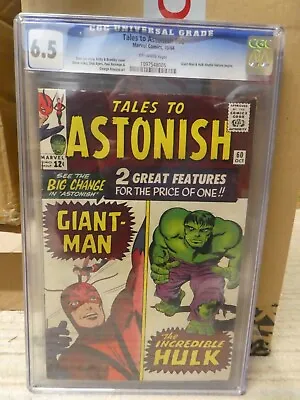 Buy Marvel Comics Tales To Astonish 60 1st Appearance Giant Man Hulk 6.5 CGC • 224.99£