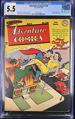 Buy 1948 Adventure Comics 128 CGC 5.5 1st Lois Lane Superboy Meeting. RARE. Superman • 568.42£