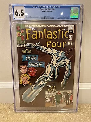 Buy Fantastic Four #50 CGC 6.5 1st Wyatt Wingfoot Silver Surfer WHITE PAGES ❄️ • 490.13£