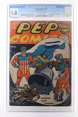 Buy Pep Comics #26 - MLJ Magazines 1942 CGC 1.8 1st Appearance Of Veronica Lodge • 6,306.62£