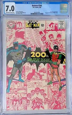 Buy D.C Comics Batman 200 3/68 CGC 7.0 White Pages • 123.69£
