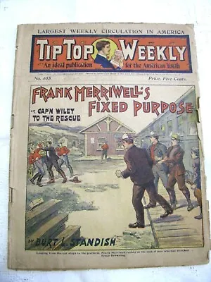 Buy Antiq. Tip Top Weekly-Pulp Fiction Magazine-#405-Frank Merriwell's Fixed Purpose • 15.99£