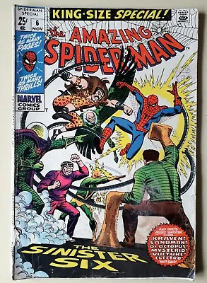 Buy Marvel Comics Amazing Spider-Man King Size Special #6 The Sinister Six 1969 • 25£
