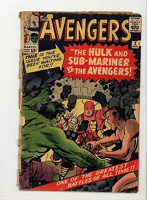 Buy Avengers 3 Low Grade Jack Kirby Art 1964 • 84.25£