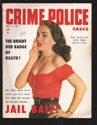 Buy Crime Police Cases #3 5/1954 -Hooker Photo Cover- Jail Bait - Web Of Evil - S... • 42.13£