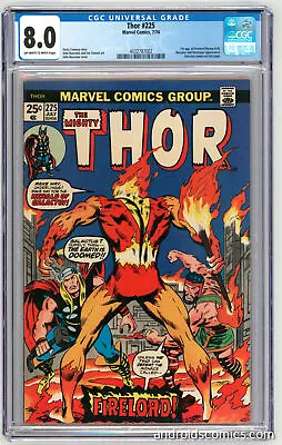 Buy Thor #225 Br CGC 8.0 Br 1st App. Of Firelord • 101.13£