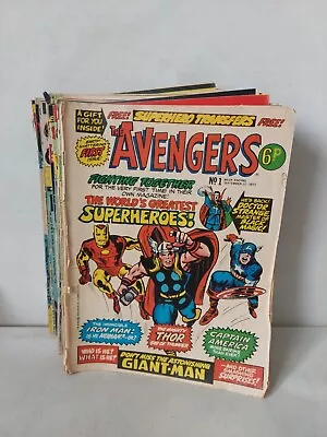 Buy The Avengers Marvel Comics UK #1-50 1973 Lot Bundle Captian America Iron Man • 249.99£