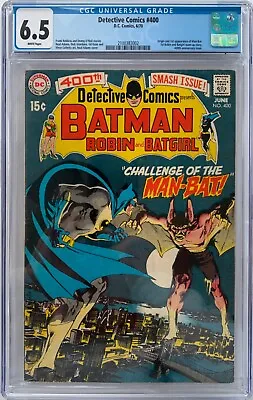 Buy Detective Comics #400 CGC 6.5 W Origin & 1st App Of Man-Bat Neal Adams Batman DC • 474.36£