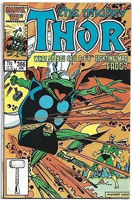 Buy Thor #366 - First Cover Appearance Of Throg, 1986, Marvel Comic • 15£