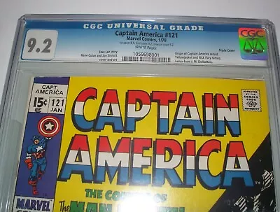 Buy Not Double Cover But Triple Cover Captain America #121 CGC 9.2 From Jan. 1970 • 671.74£