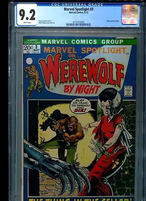 Buy Marvel Spotlight #3 CGC 9.2 (1972) 2nd Werewolf By Night Mike Ploog White Pages • 552.14£