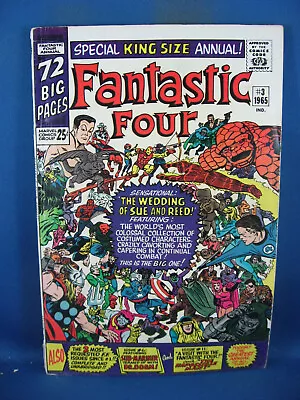 Buy Fantastic Four K S Annual 3  Vg+  1965 Marvel Blank Bc Variant • 55.34£